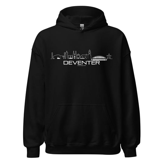 Hoodie Deventer Black S houten cadeau decoratie relatiegeschenk van WoodWideCities