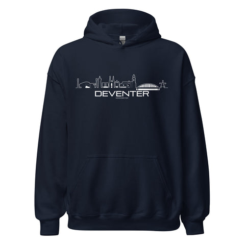 Hoodie Deventer Navy S houten cadeau decoratie relatiegeschenk van WoodWideCities