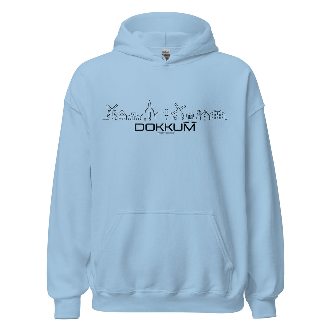 Hoodie Dokkum Light Blue S houten cadeau decoratie relatiegeschenk van WoodWideCities