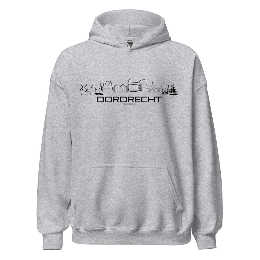Hoodie Dordrecht Sport Grey S houten cadeau decoratie relatiegeschenk van WoodWideCities