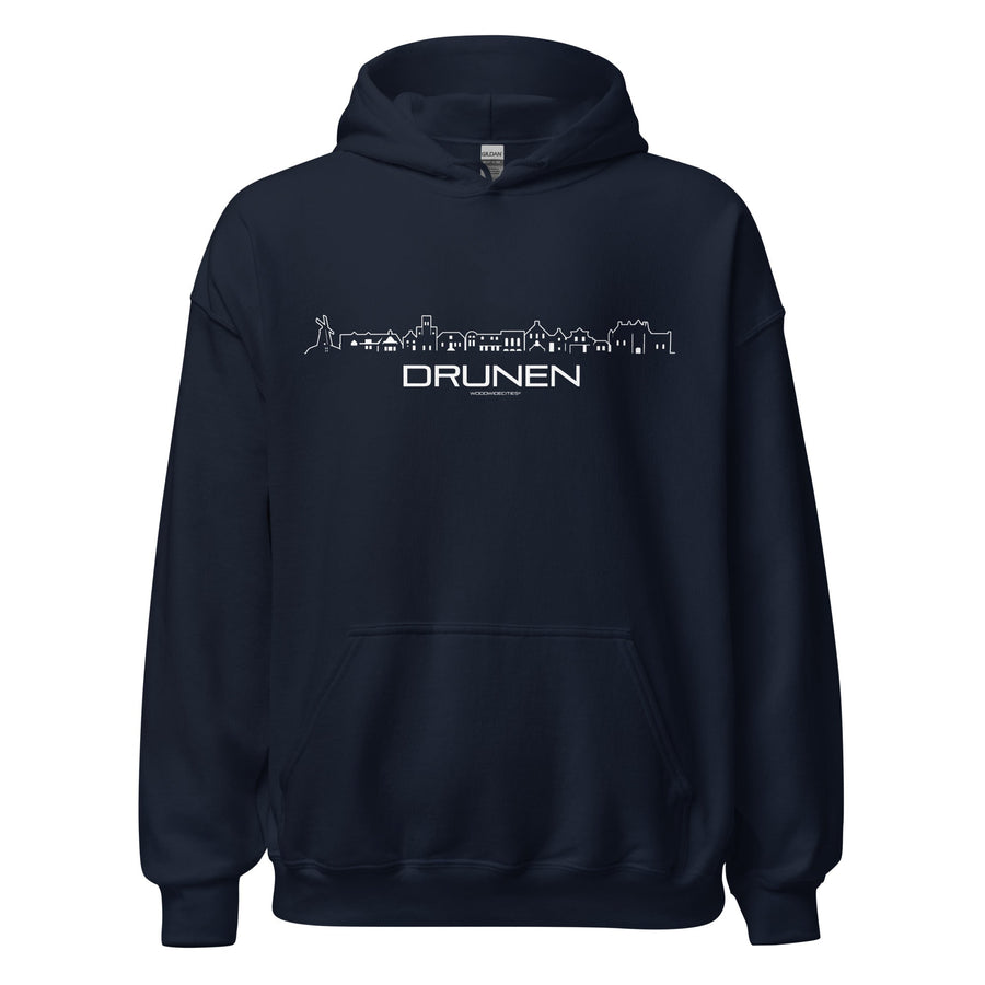Hoodie Drunen Navy S houten cadeau decoratie relatiegeschenk van WoodWideCities