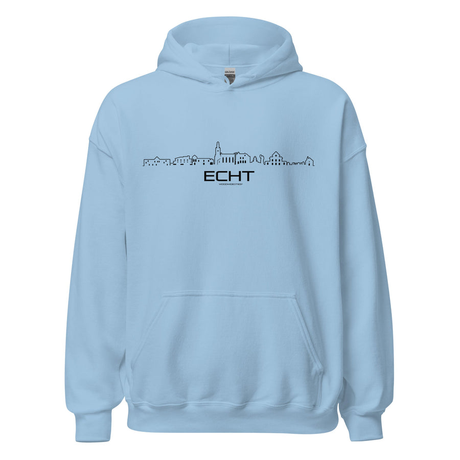 Hoodie Echt Light Blue S houten cadeau decoratie relatiegeschenk van WoodWideCities