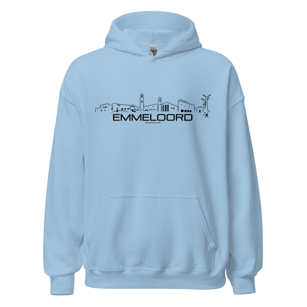 Hoodie Emmeloord Light Blue S houten cadeau decoratie relatiegeschenk van WoodWideCities