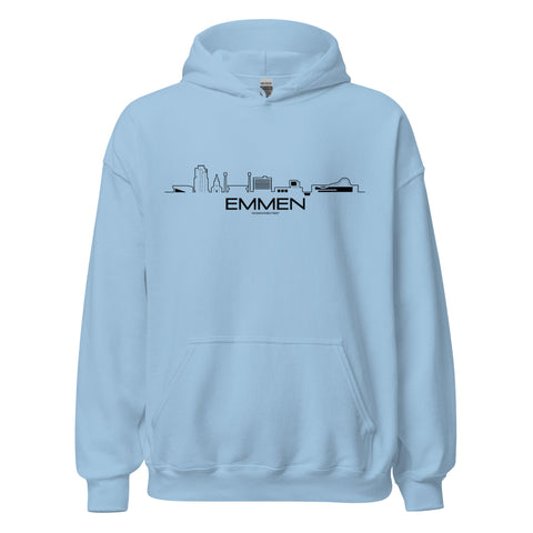 Hoodie Emmen Light Blue S houten cadeau decoratie relatiegeschenk van WoodWideCities