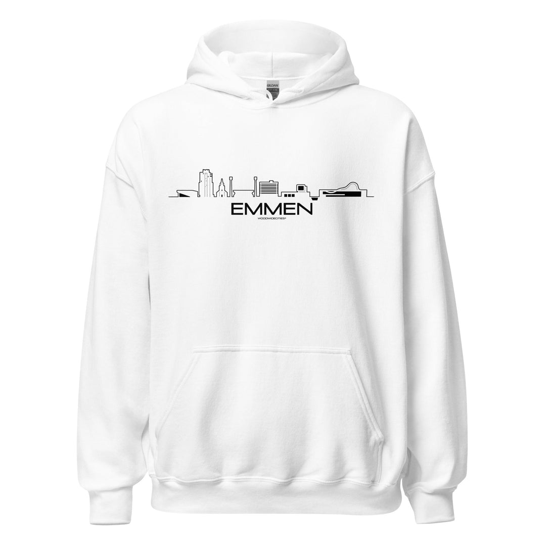Hoodie Emmen White S houten cadeau decoratie relatiegeschenk van WoodWideCities