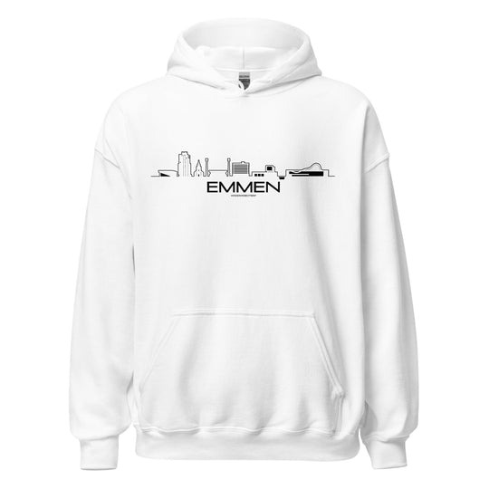 Hoodie Emmen White S houten cadeau decoratie relatiegeschenk van WoodWideCities