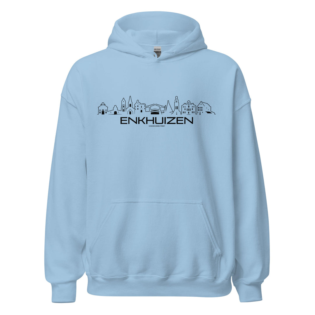 Hoodie Enkhuizen Light Blue S houten cadeau decoratie relatiegeschenk van WoodWideCities