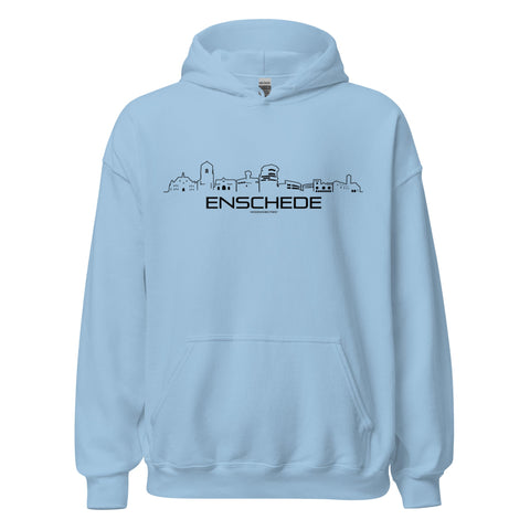 Hoodie Enschede Light Blue S houten cadeau decoratie relatiegeschenk van WoodWideCities