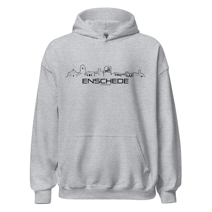 Hoodie Enschede Sport Grey S houten cadeau decoratie relatiegeschenk van WoodWideCities