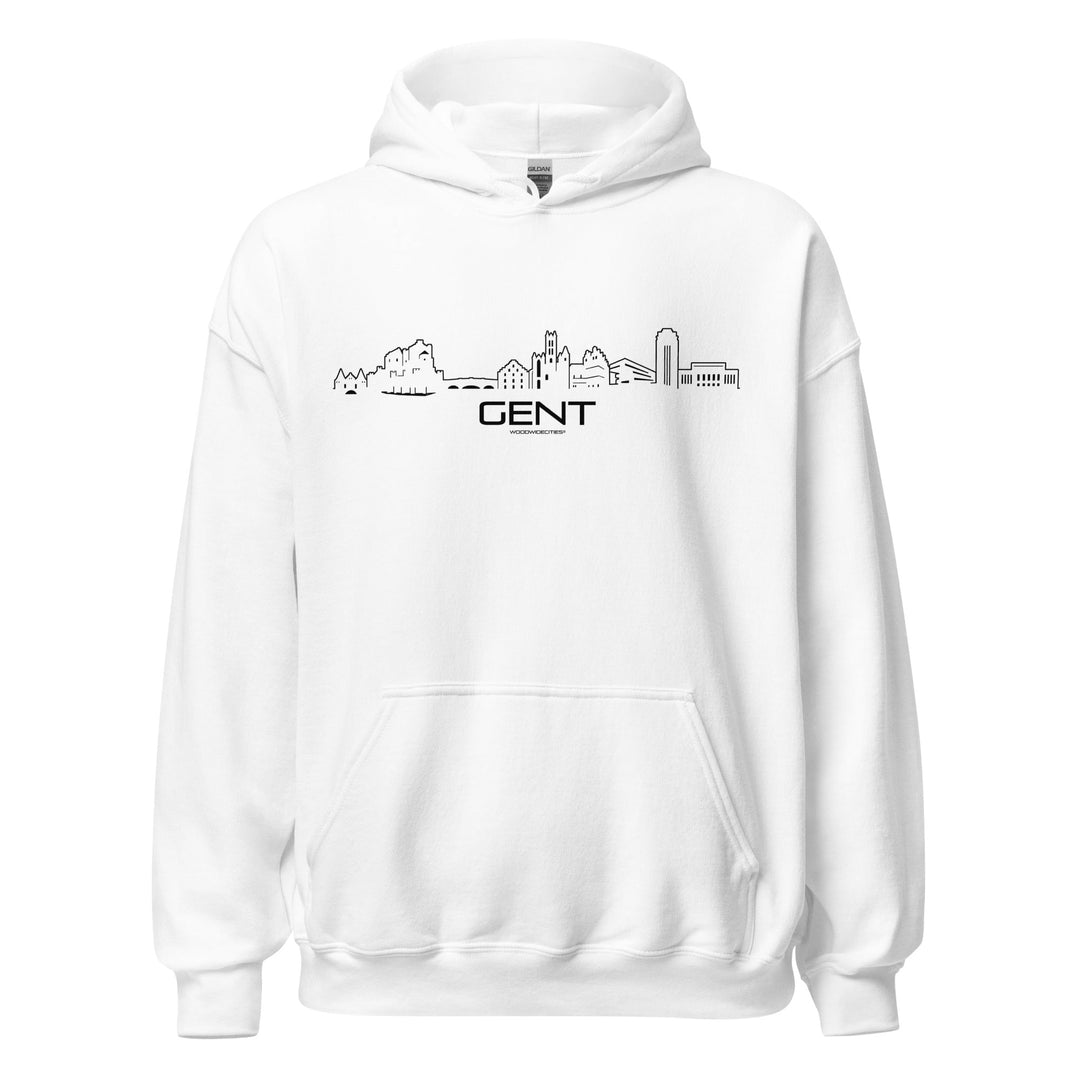 Hoodie Gent White S houten cadeau decoratie relatiegeschenk van WoodWideCities