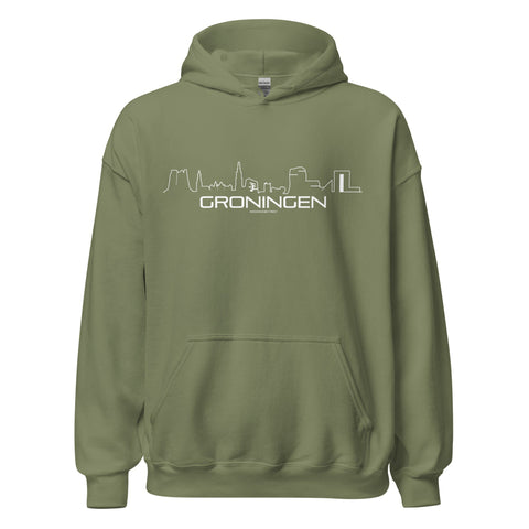 Hoodie Groningen Military Green S houten cadeau decoratie relatiegeschenk van WoodWideCities