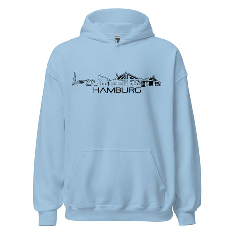Hoodie Hamburg Light Blue S houten cadeau decoratie relatiegeschenk van WoodWideCities