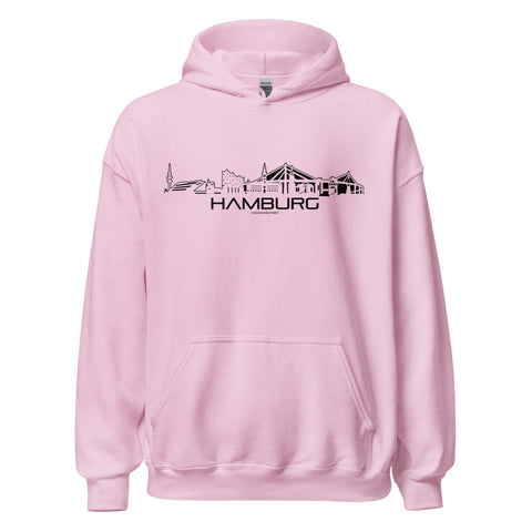 Hoodie Hamburg Light Pink S houten cadeau decoratie relatiegeschenk van WoodWideCities