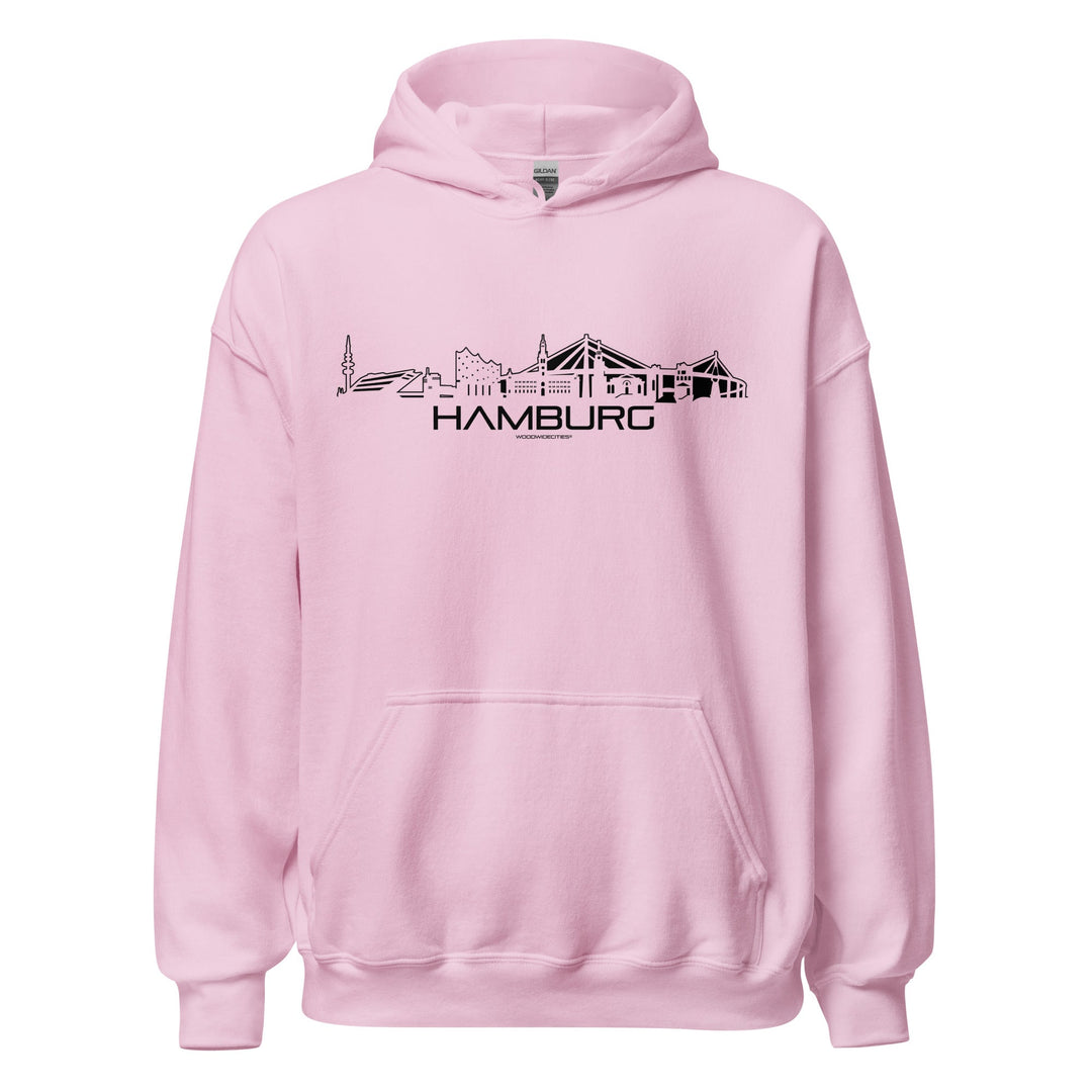 Hoodie Hamburg Light Pink S houten cadeau decoratie relatiegeschenk van WoodWideCities