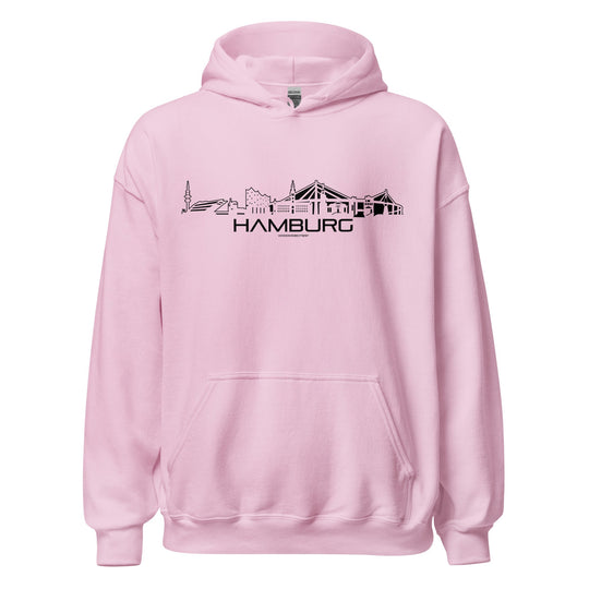 Hoodie Hamburg Light Pink S houten cadeau decoratie relatiegeschenk van WoodWideCities