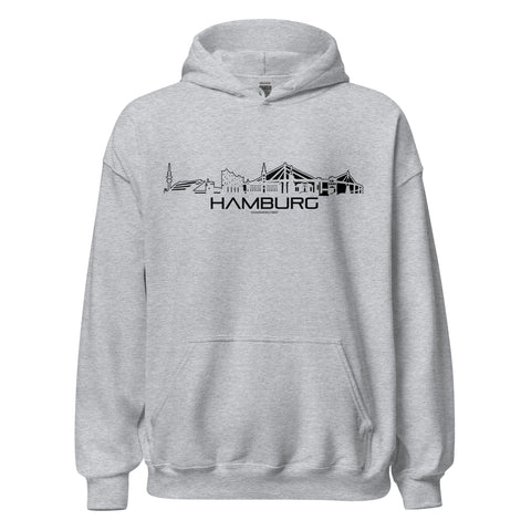 Hoodie Hamburg Sport Grey S houten cadeau decoratie relatiegeschenk van WoodWideCities