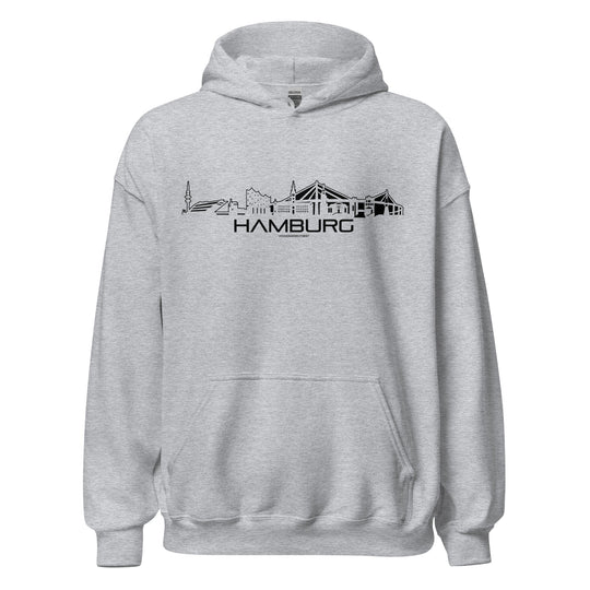 Hoodie Hamburg Sport Grey S houten cadeau decoratie relatiegeschenk van WoodWideCities
