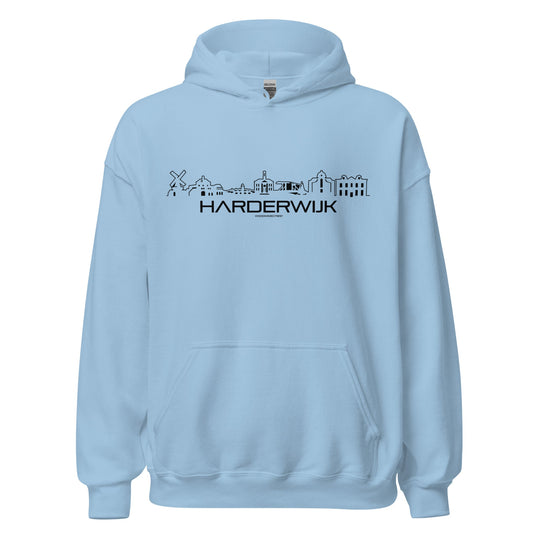 Hoodie Harderwijk Light Blue S houten cadeau decoratie relatiegeschenk van WoodWideCities