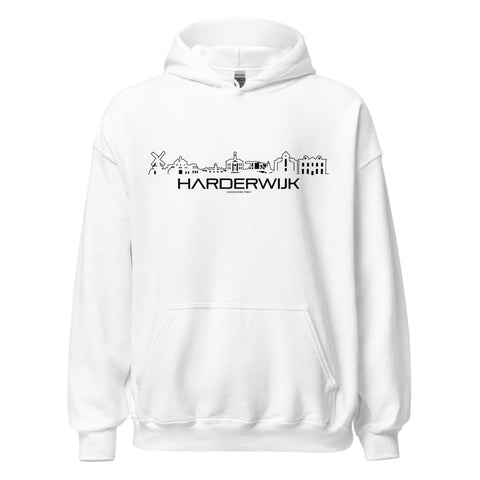 Hoodie Harderwijk White S houten cadeau decoratie relatiegeschenk van WoodWideCities