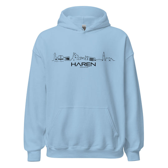 Hoodie Haren Light Blue S houten cadeau decoratie relatiegeschenk van WoodWideCities