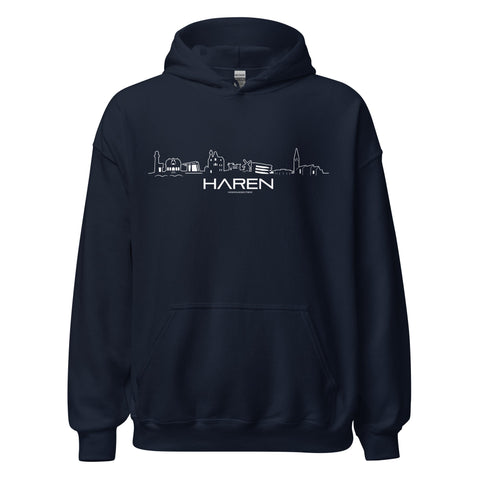 Hoodie Haren Navy S houten cadeau decoratie relatiegeschenk van WoodWideCities