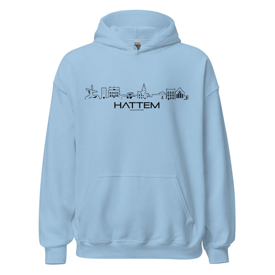 Hoodie Hattem Light Blue S houten cadeau decoratie relatiegeschenk van WoodWideCities