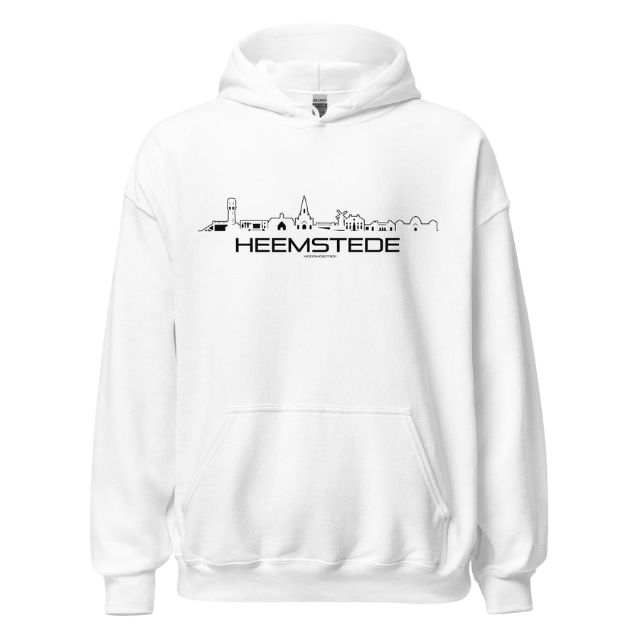 Hoodie Heemstede White S houten cadeau decoratie relatiegeschenk van WoodWideCities