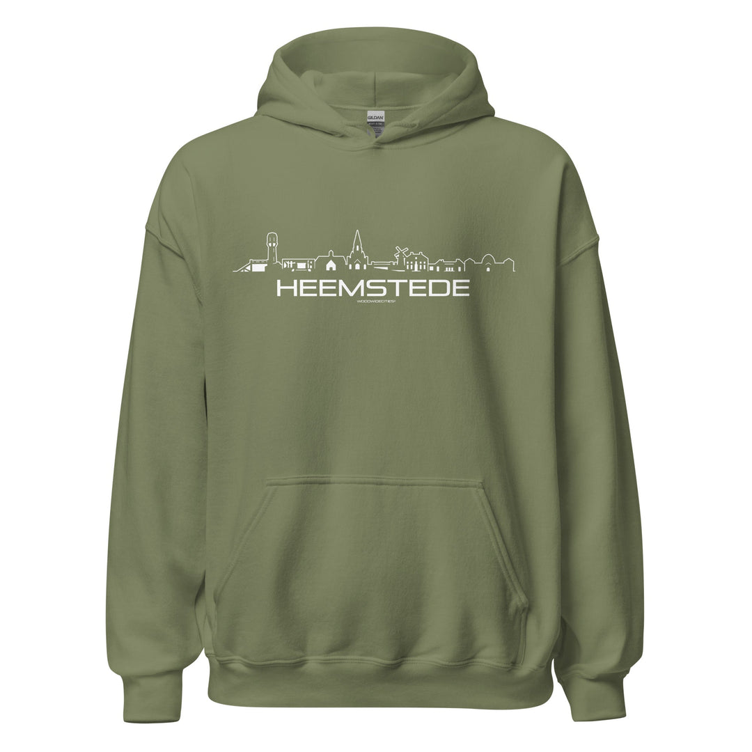Hoodie Heemstede Military Green S houten cadeau decoratie relatiegeschenk van WoodWideCities