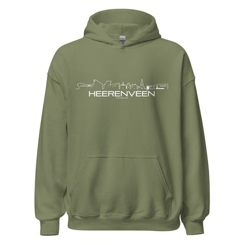 Hoodie Heerenveen Military Green S houten cadeau decoratie relatiegeschenk van WoodWideCities