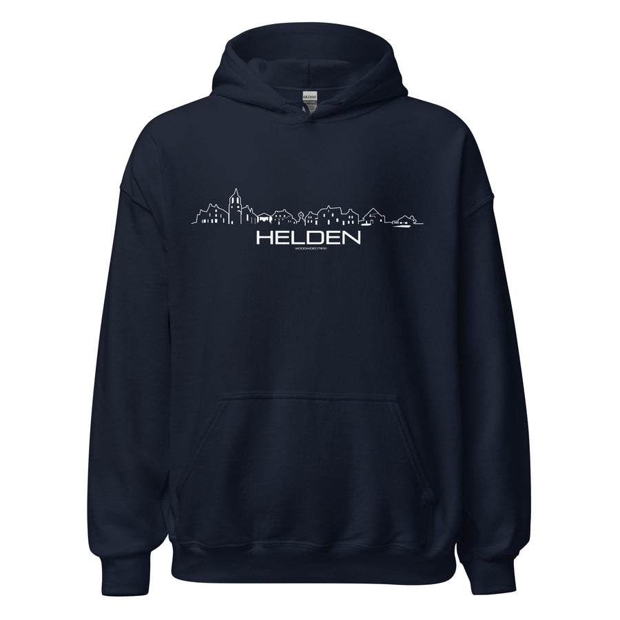 Hoodie Helden Navy S houten cadeau decoratie relatiegeschenk van WoodWideCities