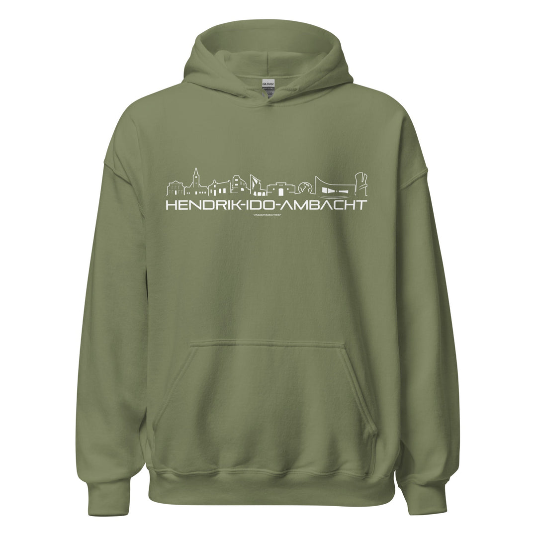 Hoodie Hendrik-Ido-Ambacht Military Green S houten cadeau decoratie relatiegeschenk van WoodWideCities