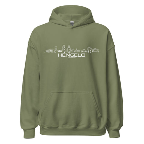 Hoodie Hengelo Military Green S houten cadeau decoratie relatiegeschenk van WoodWideCities