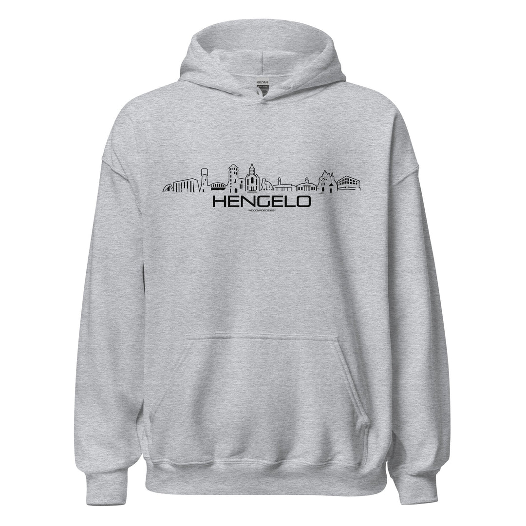 Hoodie Hengelo Sport Grey S houten cadeau decoratie relatiegeschenk van WoodWideCities