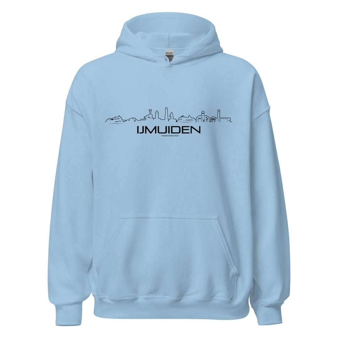 Hoodie IJmuiden Light Blue S houten cadeau decoratie relatiegeschenk van WoodWideCities