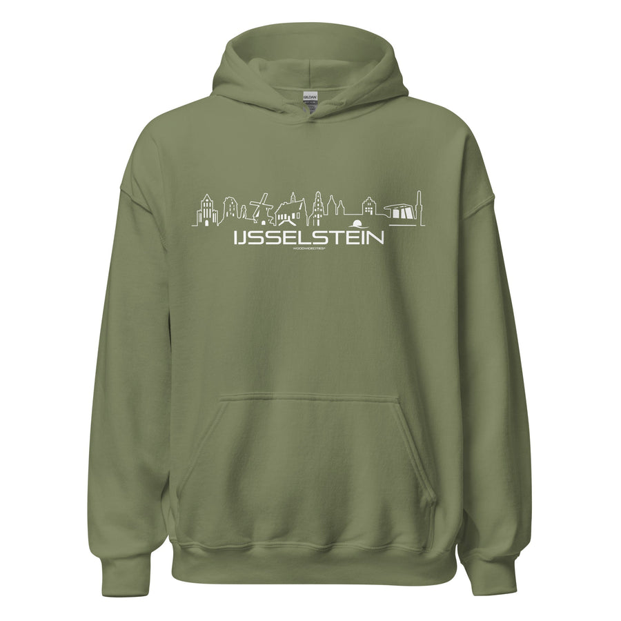 Hoodie IJsselstein Military Green S houten cadeau decoratie relatiegeschenk van WoodWideCities