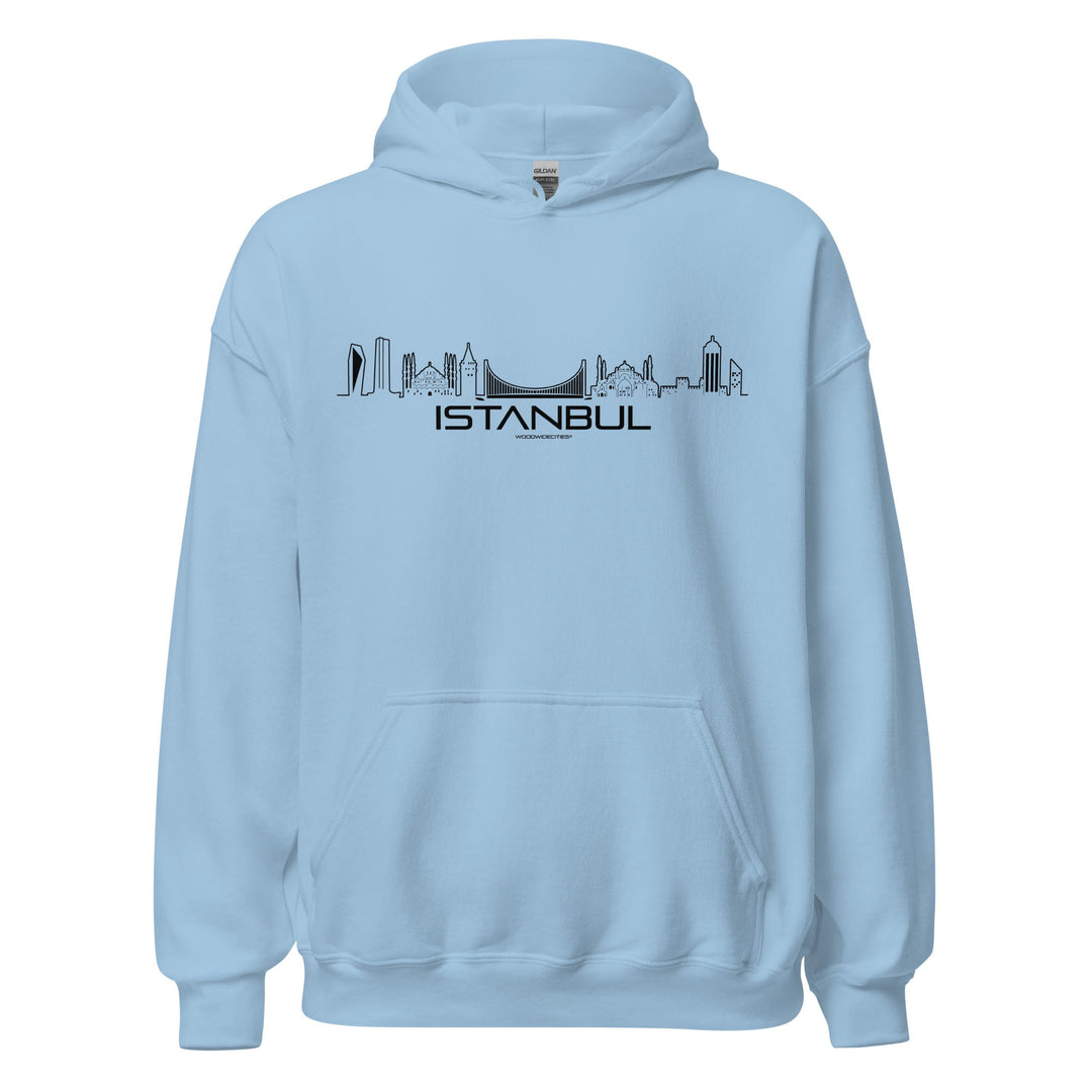 Hoodie Istanbul Light Blue S houten cadeau decoratie relatiegeschenk van WoodWideCities