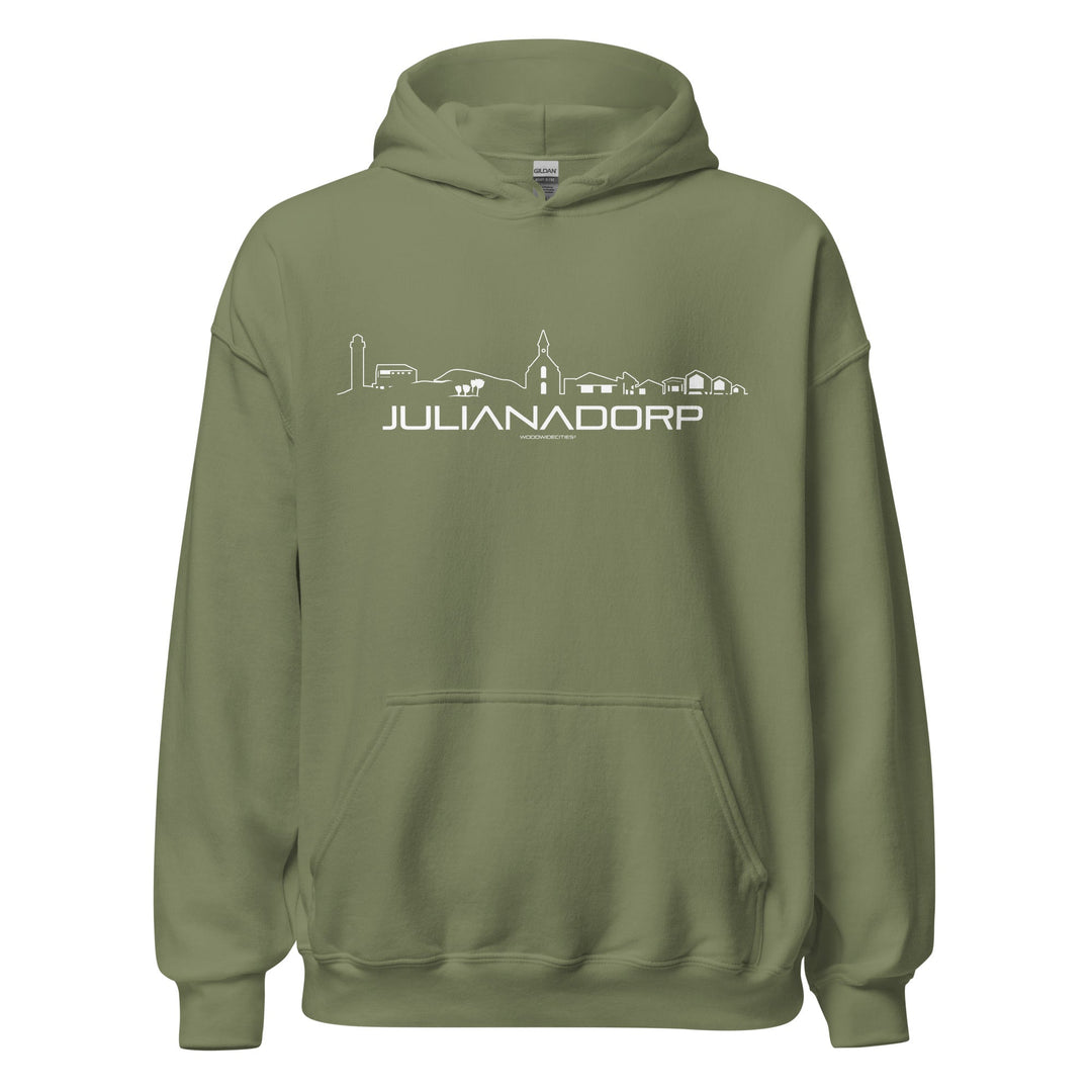 Hoodie Julianadorp Military Green S houten cadeau decoratie relatiegeschenk van WoodWideCities