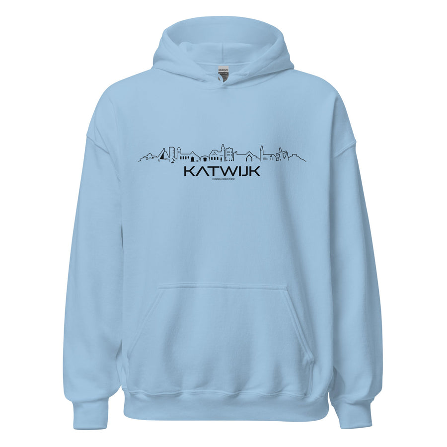 Hoodie Katwijk Light Blue S houten cadeau decoratie relatiegeschenk van WoodWideCities