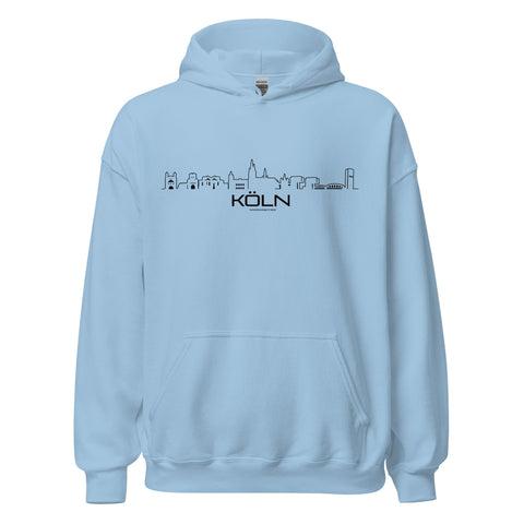 Hoodie Köln Light Blue S houten cadeau decoratie relatiegeschenk van WoodWideCities