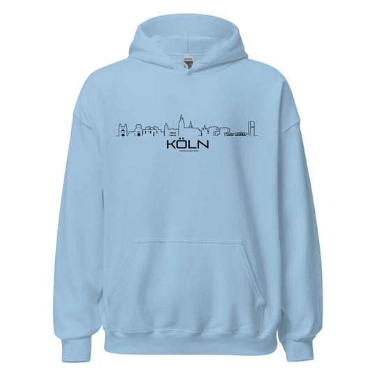 Hoodie Köln Light Blue S houten cadeau decoratie relatiegeschenk van WoodWideCities
