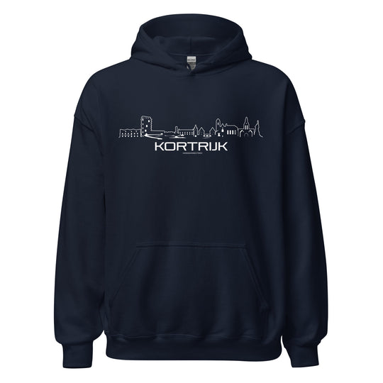 Hoodie Kortrijk Navy S houten cadeau decoratie relatiegeschenk van WoodWideCities