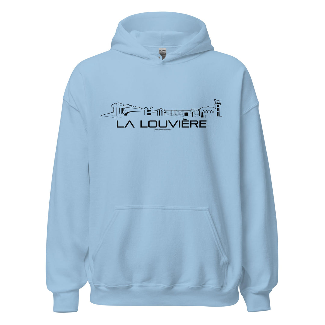 Hoodie La Louvière Light Blue S houten cadeau decoratie relatiegeschenk van WoodWideCities