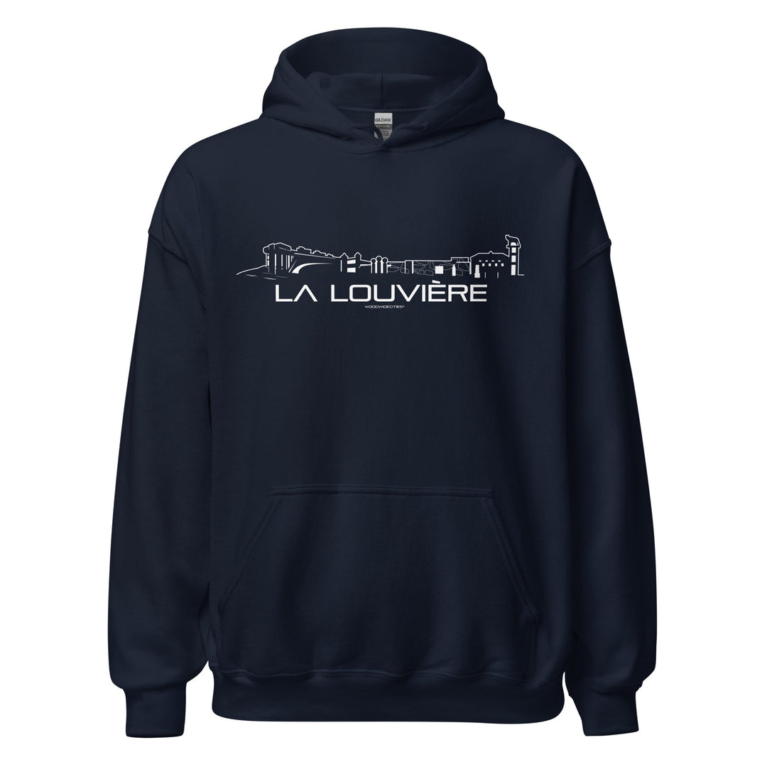 Hoodie La Louvière Navy S houten cadeau decoratie relatiegeschenk van WoodWideCities
