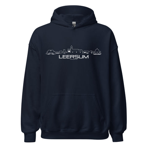Hoodie Leersum Navy S houten cadeau decoratie relatiegeschenk van WoodWideCities