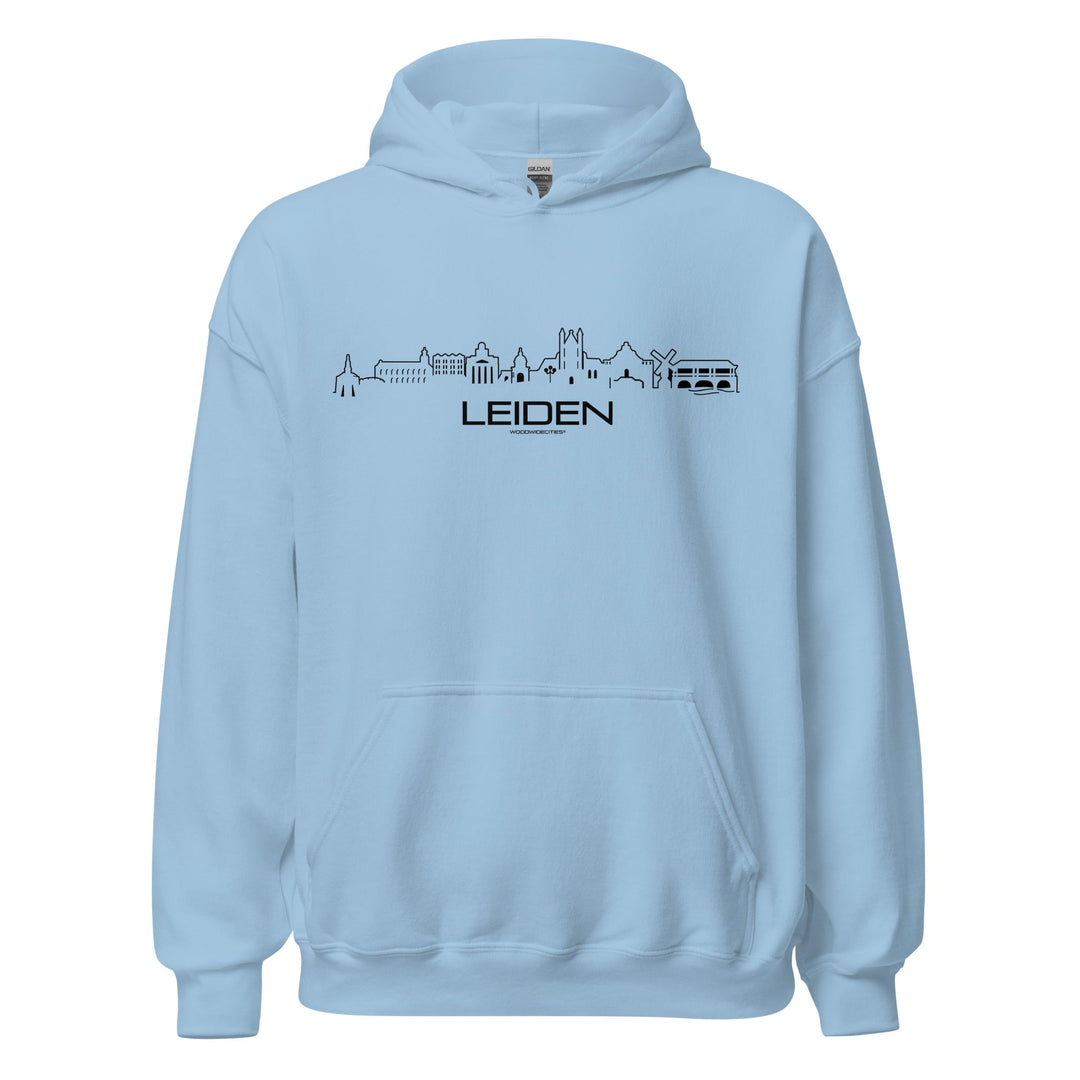 Hoodie Leiden Light Blue S houten cadeau decoratie relatiegeschenk van WoodWideCities