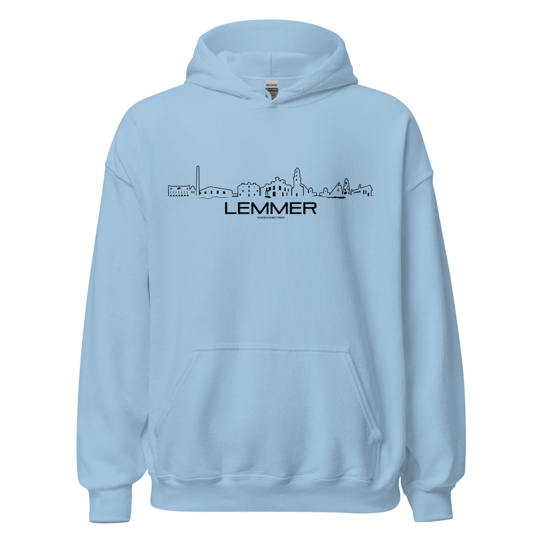 Hoodie Lemmer Light Blue S houten cadeau decoratie relatiegeschenk van WoodWideCities