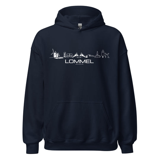 Hoodie Lommel Navy S houten cadeau decoratie relatiegeschenk van WoodWideCities