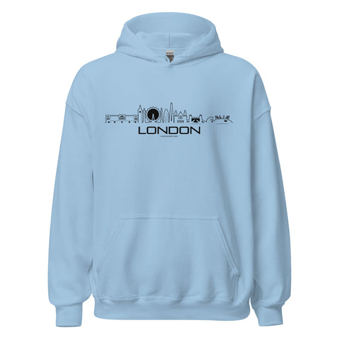 Hoodie London Light Blue S houten cadeau decoratie relatiegeschenk van WoodWideCities