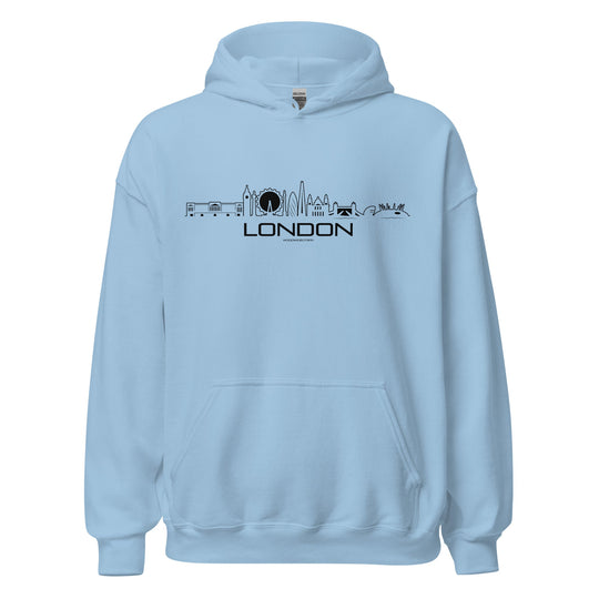 Hoodie London Light Blue S houten cadeau decoratie relatiegeschenk van WoodWideCities