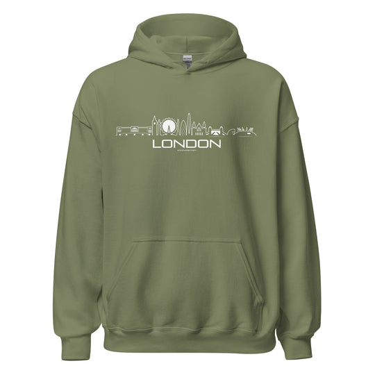 Hoodie London Military Green S houten cadeau decoratie relatiegeschenk van WoodWideCities